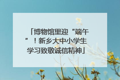 博物馆里迎“端午”！新乡大中小学生学习致敬诚信精神