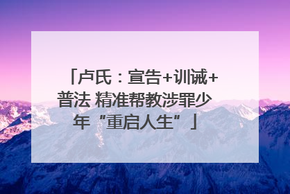 卢氏：宣告+训诫+普法 精准帮教涉罪少年“重启人生”