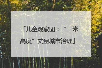 儿童观察团：“一米高度”丈量城市治理
