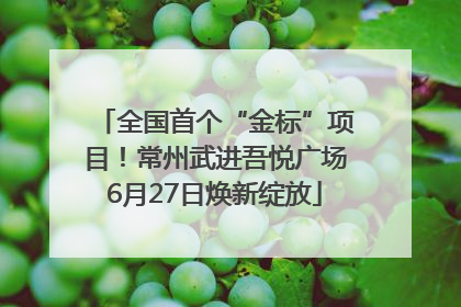 全国首个“金标”项目！常州武进吾悦广场6月27日焕新绽放