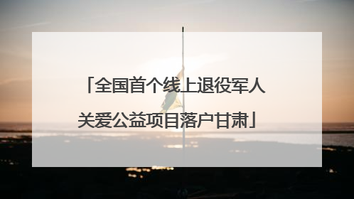 全国首个线上退役军人关爱公益项目落户甘肃