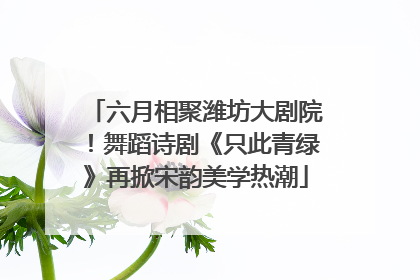 六月相聚潍坊大剧院！舞蹈诗剧《只此青绿》再掀宋韵美学热潮