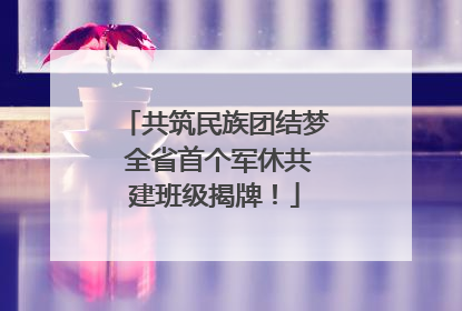 共筑民族团结梦 全省首个军休共建班级揭牌！