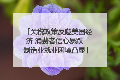 关税政策反噬美国经济 消费者信心暴跌 制造业就业困境凸显