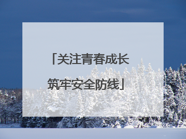 关注青春成长 筑牢安全防线