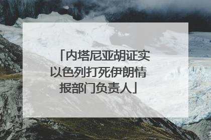 内塔尼亚胡证实以色列打死伊朗情报部门负责人