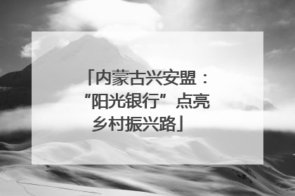 内蒙古兴安盟：“阳光银行”点亮乡村振兴路