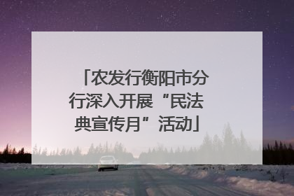 农发行衡阳市分行深入开展“民法典宣传月”活动