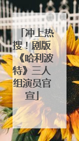 冲上热搜！剧版《哈利波特》三人组演员官宣