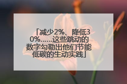 减少2%、降低30%……这些跳动的数字勾勒出他们节能低碳的生动实践