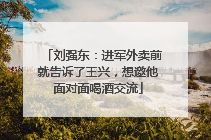 刘强东：进军外卖前就告诉了王兴，想邀他面对面喝酒交流