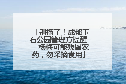 别摘了！成都玉石公园管理方提醒：杨梅可能残留农药，勿采摘食用