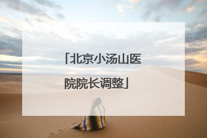 北京小汤山医院院长调整