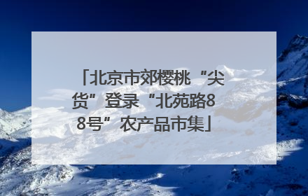 北京市郊樱桃“尖货”登录“北苑路88号”农产品市集