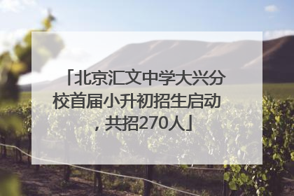 北京汇文中学大兴分校首届小升初招生启动，共招270人