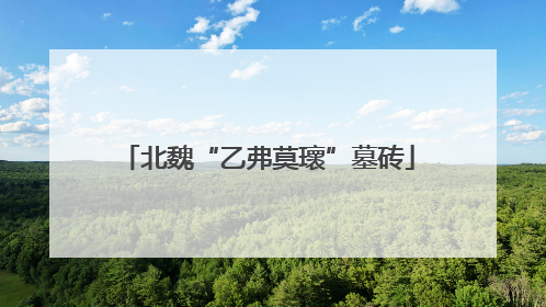 北魏“乙弗莫瓌”墓砖