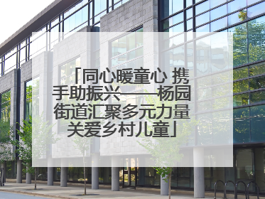 同心暖童心 携手助振兴——杨园街道汇聚多元力量关爱乡村儿童