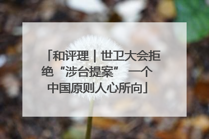 和评理｜世卫大会拒绝“涉台提案” 一个中国原则人心所向