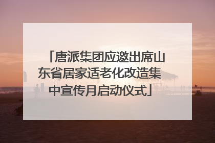 唐派集团应邀出席山东省居家适老化改造集中宣传月启动仪式