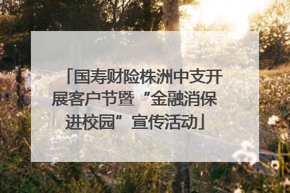 国寿财险株洲中支开展客户节暨“金融消保进校园”宣传活动