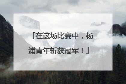 在这场比赛中，杨浦青年斩获冠军！