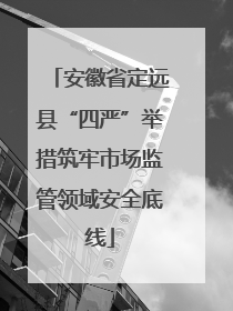 安徽省定远县“四严”举措筑牢市场监管领域安全底线