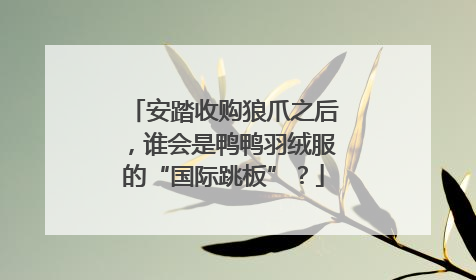 安踏收购狼爪之后，谁会是鸭鸭羽绒服的“国际跳板”？
