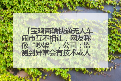 宝鸡两辆快递无人车闹市互不相让，网友称像“吵架”，公司：监测到异常会有技术或人为干预处置