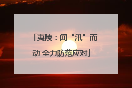 夷陵：闻“汛”而动 全力防范应对