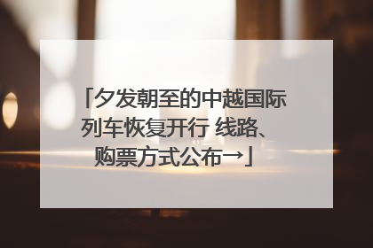夕发朝至的中越国际列车恢复开行 线路、购票方式公布→