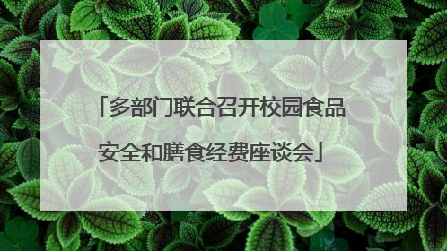 多部门联合召开校园食品安全和膳食经费座谈会