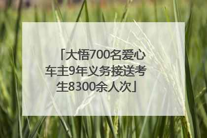 大悟700名爱心车主9年义务接送考生8300余人次