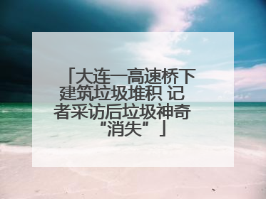大连一高速桥下建筑垃圾堆积 记者采访后垃圾神奇“消失”