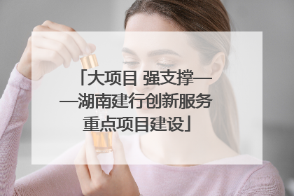 大项目 强支撑——湖南建行创新服务重点项目建设