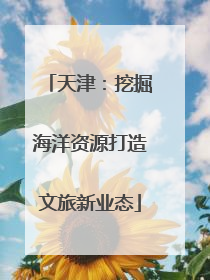 天津：挖掘海洋资源打造文旅新业态