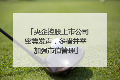 央企控股上市公司密集发声，多措并举加强市值管理