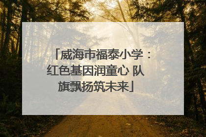威海市福泰小学：红色基因润童心 队旗飘扬筑未来