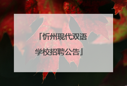 忻州现代双语学校招聘公告