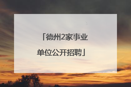 德州2家事业单位公开招聘
