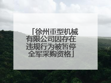 徐州重型机械有限公司因存在违规行为被暂停全军采购资格