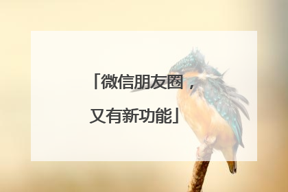微信朋友圈，又有新功能