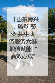 山东博兴：破壁·聚变·共生政务服务六维增值赋能“高效办成”