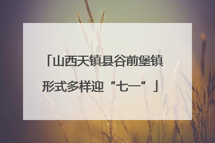 山西天镇县谷前堡镇 形式多样迎“七一”