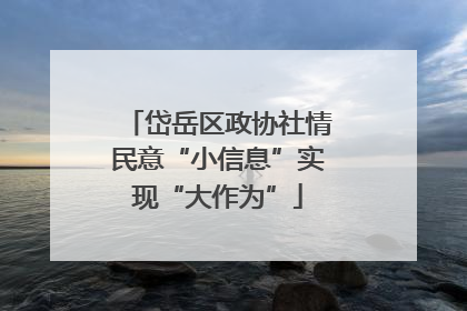 岱岳区政协社情民意“小信息”实现“大作为”