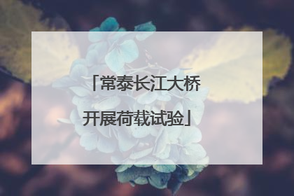 常泰长江大桥开展荷载试验
