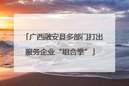 广西融安县多部门打出服务企业“组合拳”