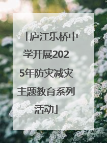 庐江乐桥中学开展2025年防灾减灾主题教育系列活动