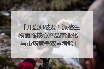开盘即破发！派格生物面临核心产品商业化与市场竞争双重考验