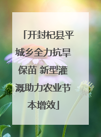 开封杞县平城乡全力抗旱保苗 新型灌溉助力农业节本增效