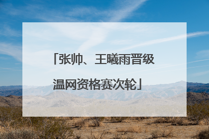 张帅、王曦雨晋级温网资格赛次轮